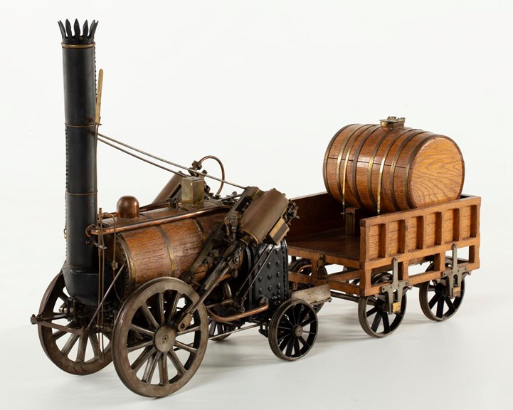 Steam Locomotive and Tender Model - 'Rocket', 0-2-2 Type, Robert Stephenson & Co., Newcastle, England, 1829.