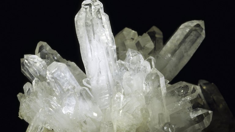 White mineral crystals